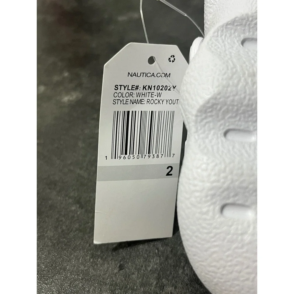 Nautica Rocky Youth Clogs Kids Size 2 White NEW Water Shoes Slip On Sandals